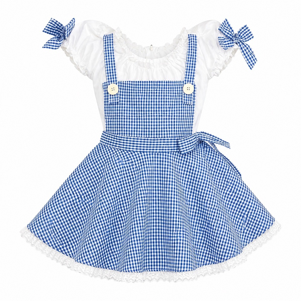 Dorothy Blue Gingham Costume Dress Womens XS/S Halloween Cosplay